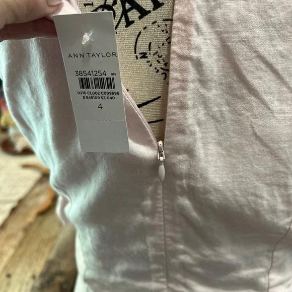 🌸NWT - ANN TAYLOR LINEN BLEND V-NECK WRAP DRESS - Picture 8 of 13